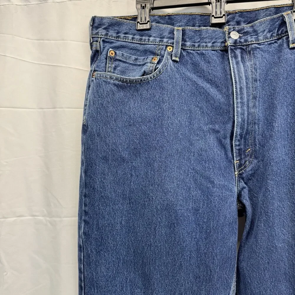 Levi's 550 Jeans 42x34 Mens Relaxed Fit Stonewash Blue Denim Big Tall Relaxed
